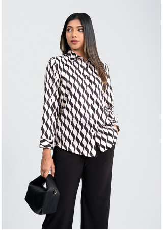 LISA BLACK PRINT BLOUSE